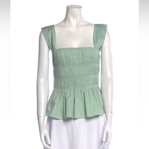 Staid square neckline sleeveless top